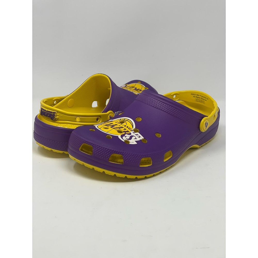 CROCS Los Angeles LA Lakers Classic Clogs NEW Men's Size 10 / Women's Size 12 - Picture 5 of 12